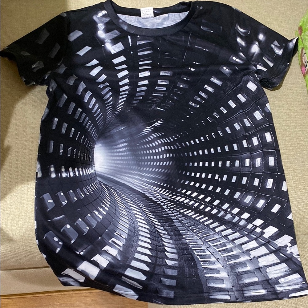 Futuristic Black and White Graphic Tee